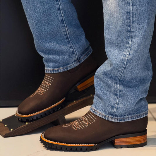 Men's Embroidered Slip-on Chelsea Boots