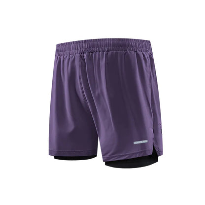 Men 2/1 Sports Shorts With Back Zip Pocket