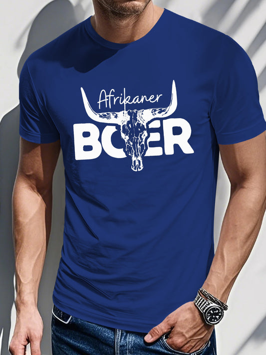 Men's Printed T-shirt-Afrikaner Boer Print