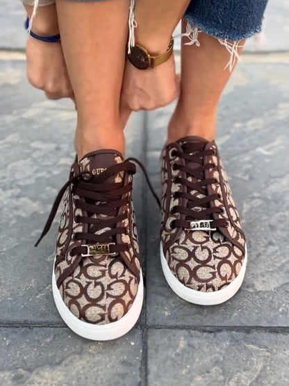 Women Monogram Print Low Top Sneaker