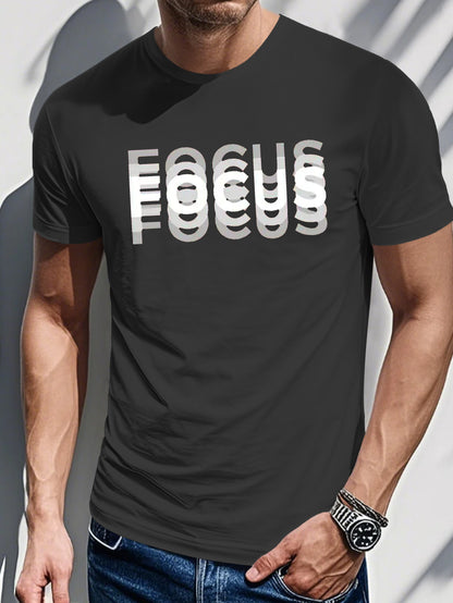 Men's Trendy Letter Print Shoulder T-Shirt