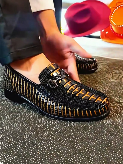 Luxury Patent Croco-embossed Loafers