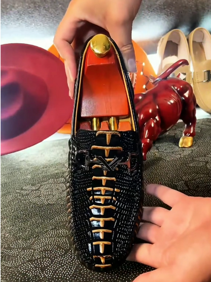 Luxury Patent Croco-embossed Loafers