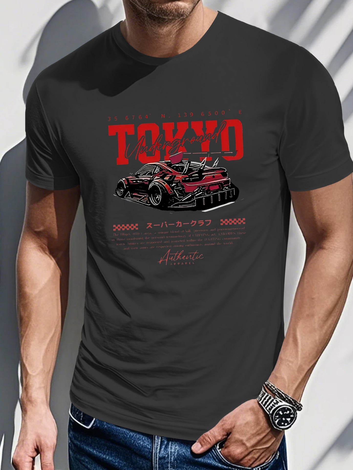Men's Printed T-shirt - Tokyo, Racing Car