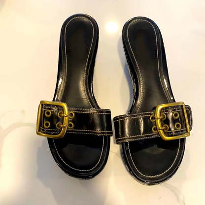 Signature Canvas Wedge Heeled Summer Sandals