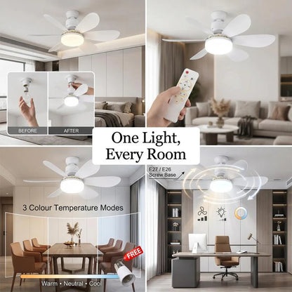 2-in-1 Dimmable LED Fan Light