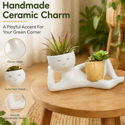 Funny Face Handmade Planter Pot