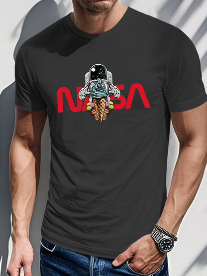 Men's Printed T-Shirt - Ice Cream Astronaut