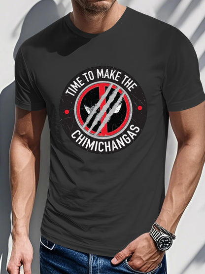 Men's Printed T-shirt-Time To Make The Chimichangas