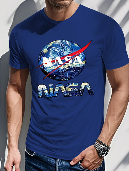 Men's classic painting letter print T-shirt