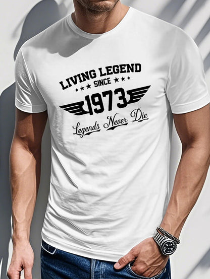 Men's Printed T-shirt-Printed with “living legend”