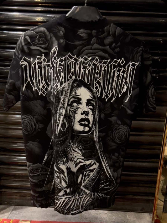 Men's Digital Print Rhinestone Sparkle T-shirt