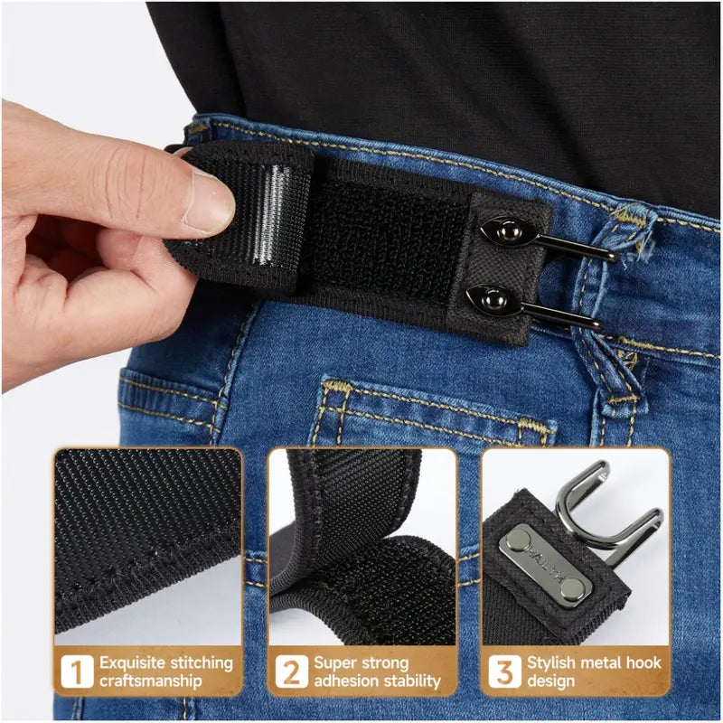 Tactical Ultra-Soft Metal Hook Elastic Belt (Unisex) -No - Buckle Invisible Design