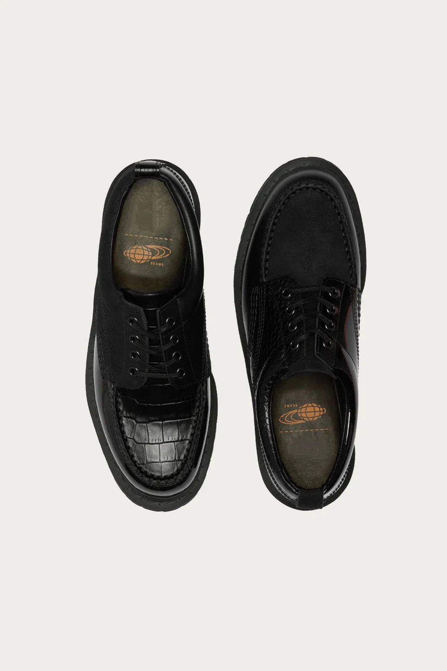Handmade Black Multi Leather Shoes