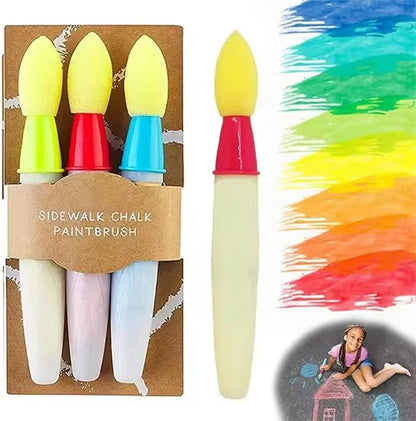 3-Pack Washable Sidewalk Chalk Paint Brushes Set