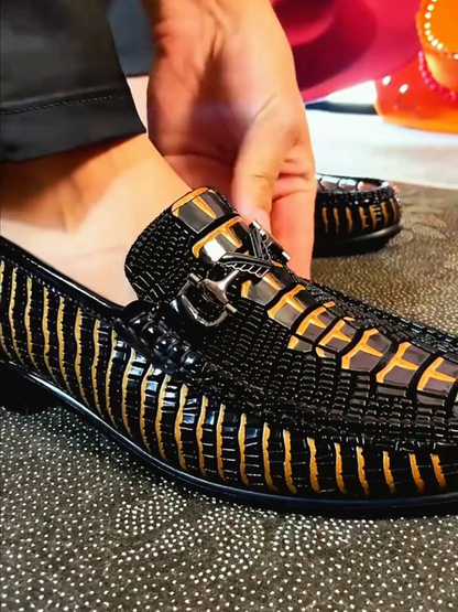 Luxury Patent Croco-embossed Loafers