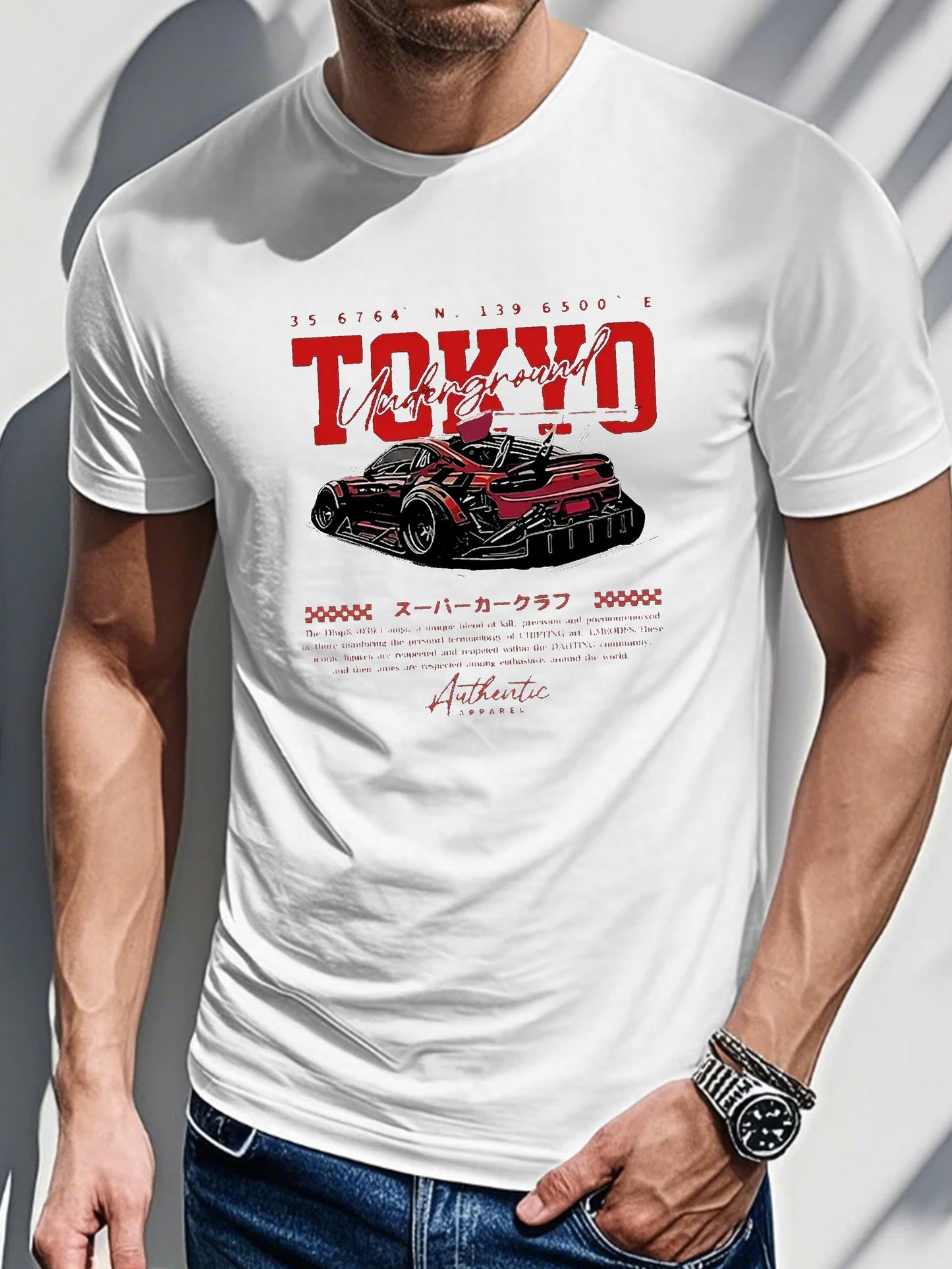 Men's Printed T-shirt - Tokyo, Racing Car