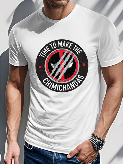 Men's Printed T-shirt-Time To Make The Chimichangas