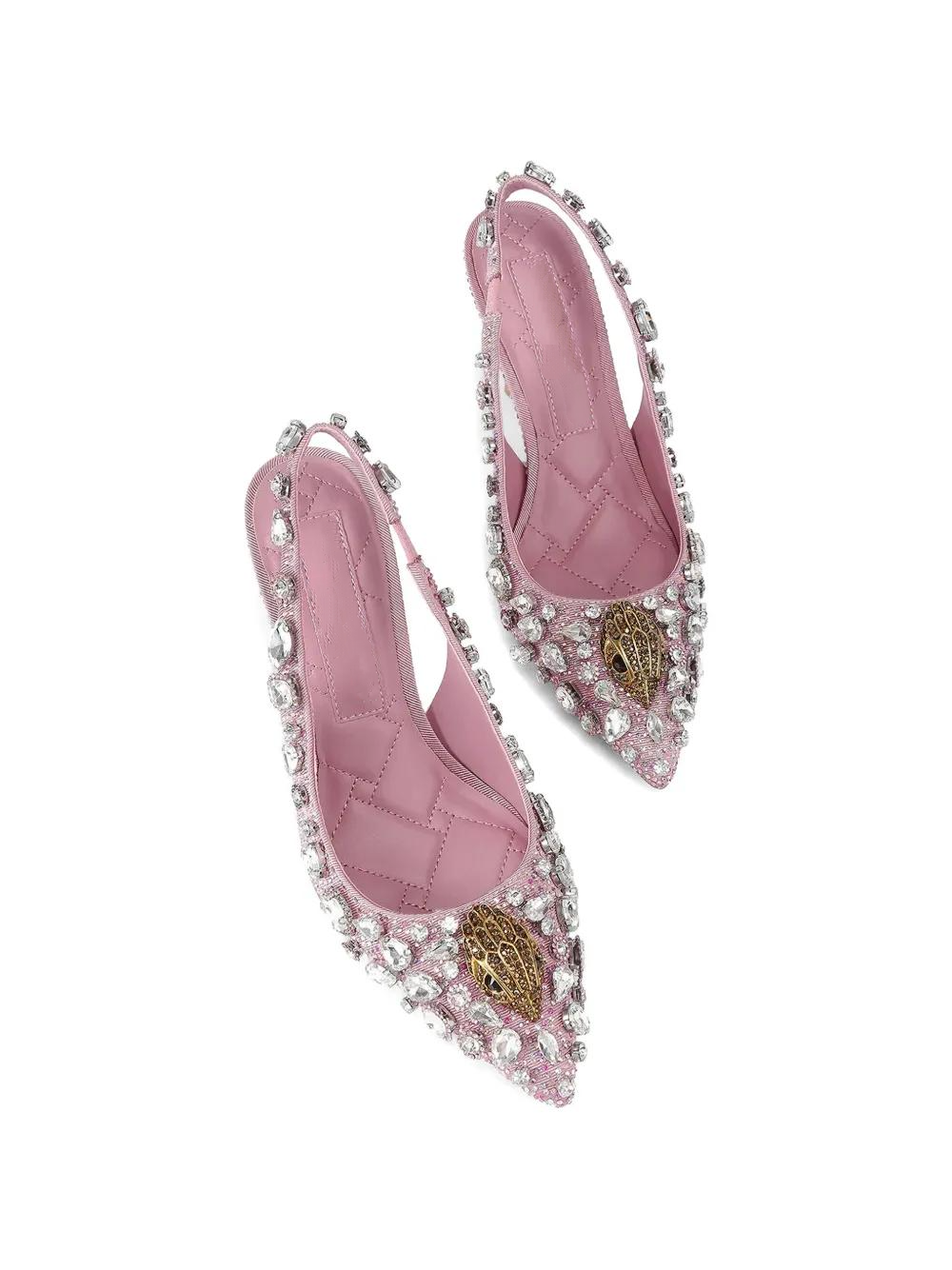 Crystal-embellished Pointed Toe high sling heel Slingback Pump