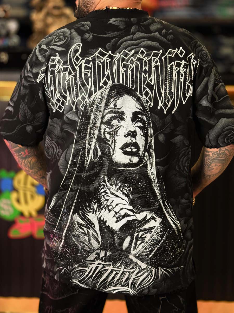 Men's Digital Print Rhinestone Sparkle T-shirt