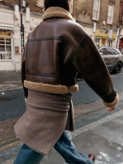 Lambskin Retro Leather Coat
