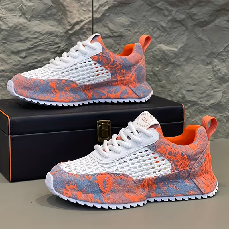 Men's Lift Platform Sneakers -Top Round Toe with PVC Cushioned Sole