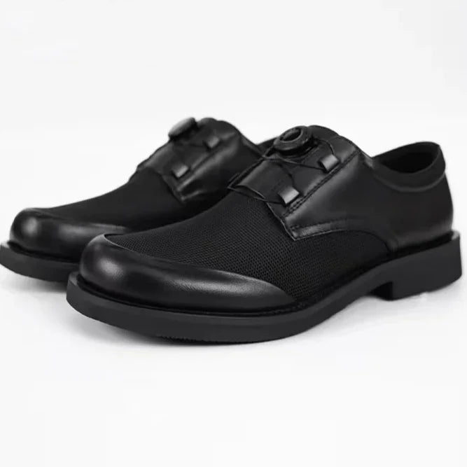 Swivel Buckle Mesh Comfortable Breathable Stylish Men's Leather Shoes