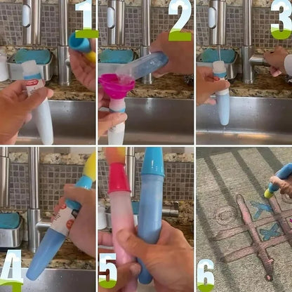 3-Pack Washable Sidewalk Chalk Paint Brushes Set