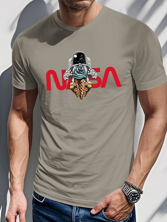 Men's Printed T-Shirt - Ice Cream Astronaut