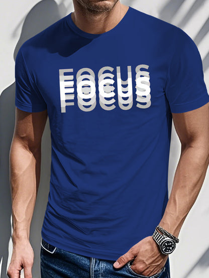 Men's Trendy Letter Print Shoulder T-Shirt