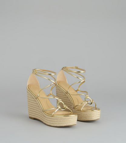 Polished Escape Strappy Wedges
