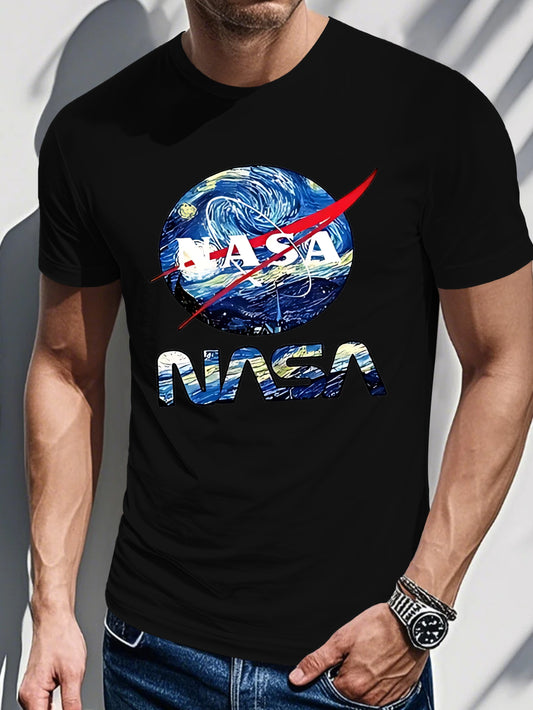 Men's classic painting letter print T-shirt