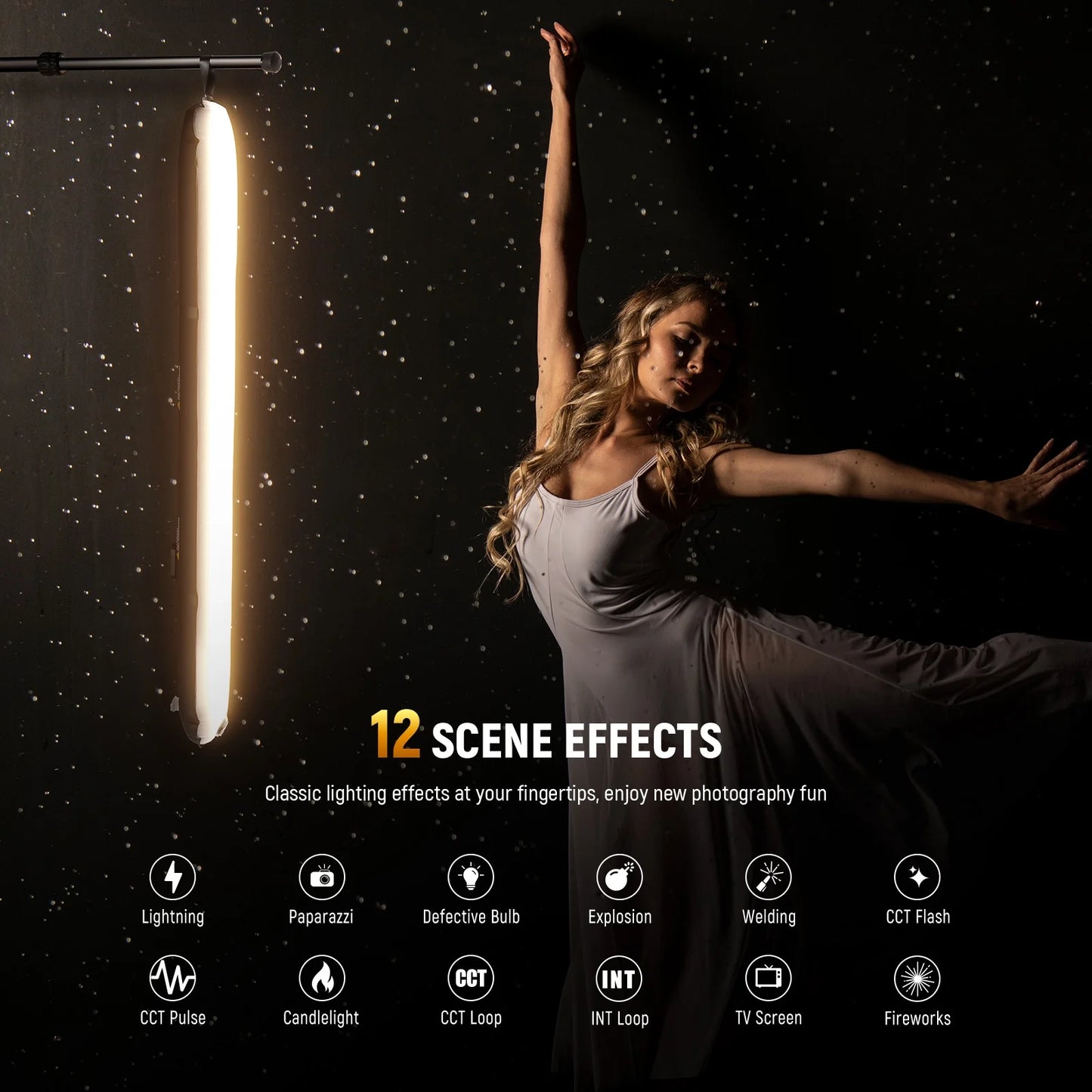 GC21B 21W LED Fill Light - Bi-Color 2700-6500K, 12 Effects, 2500mAh for Studio/Video