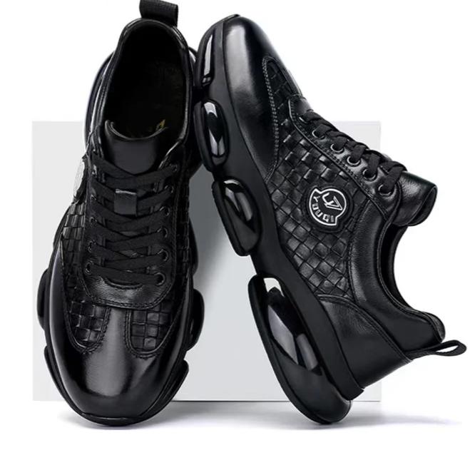Woven Cowhide Fashion Sneakers Casual Shoes