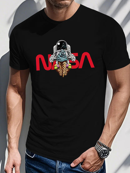 Men's Printed T-Shirt - Ice Cream Astronaut