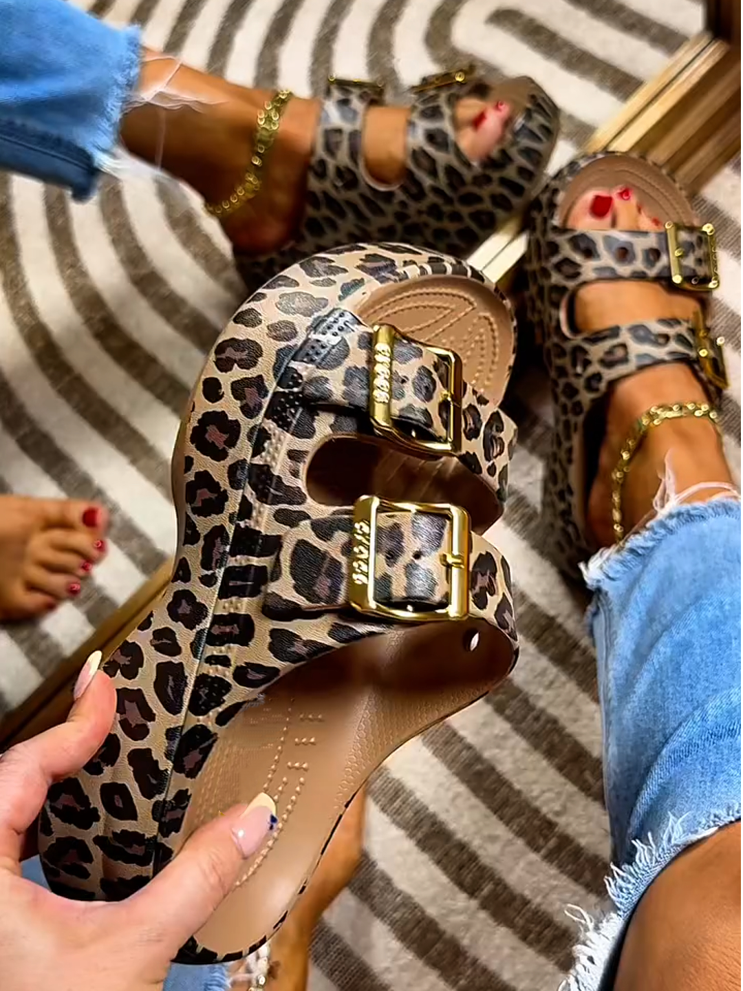 Saturday Metallic Buckle Platform Sandals