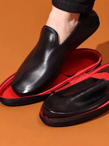 Handmade Craft Vintage Loafers Wallet Shoes