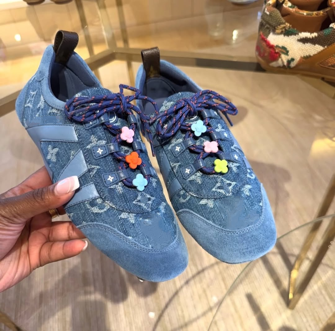 Designer Style Denim Print Casual Sneakers