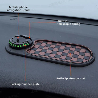 2-in-1 Dashboard Anti-Slip Mat with 360° Rotating Phone Mount – Non-Slip Car Phone Holder