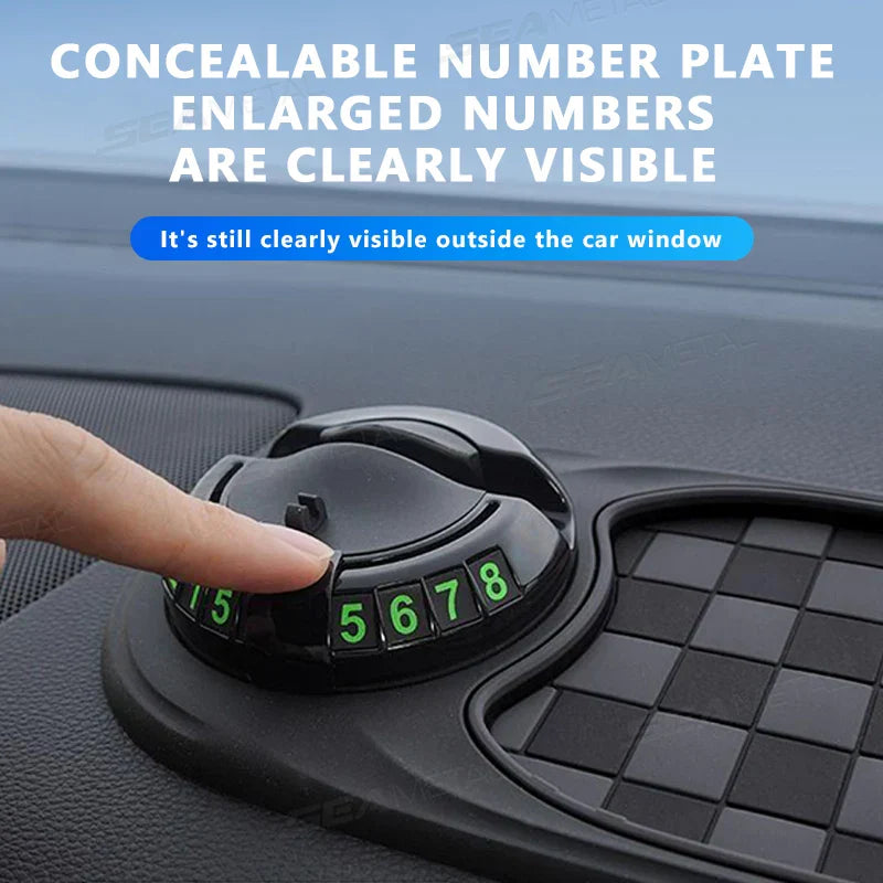 2-in-1 Dashboard Anti-Slip Mat with 360° Rotating Phone Mount – Non-Slip Car Phone Holder