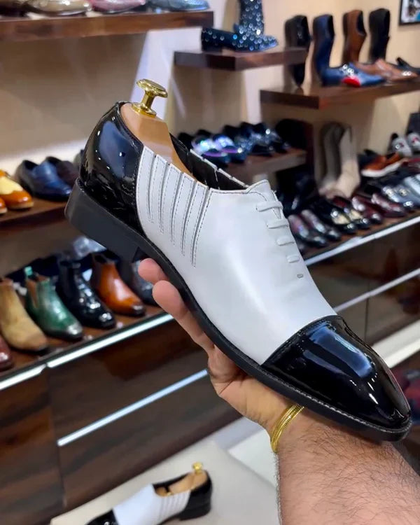 Men's Pure Handmade Leather Spectator Oxfords