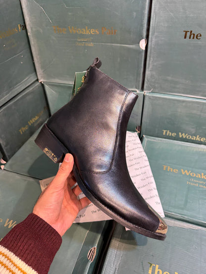 Handmade Pointed Brass Toe Cuban Heel Chelsea