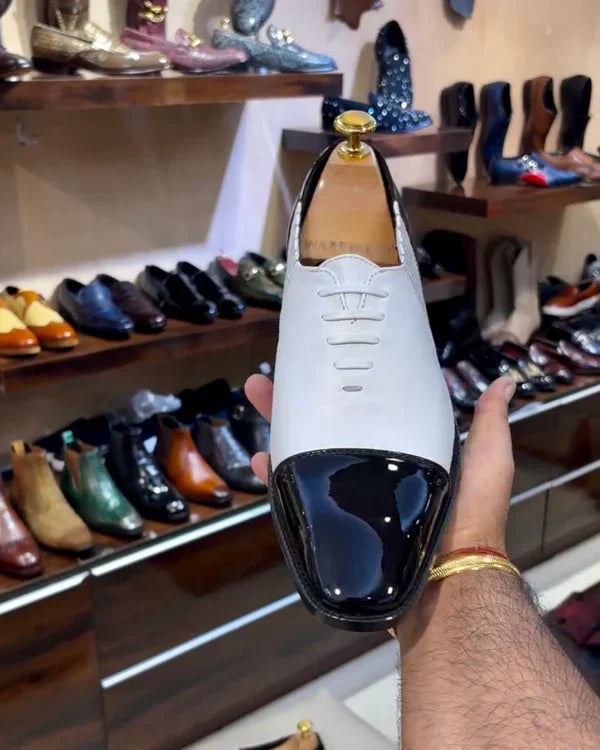 Men's Pure Handmade Leather Spectator Oxfords