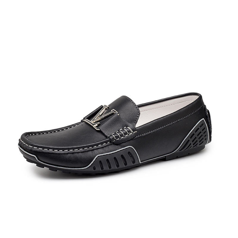 Mens Casual Leather Shoes Cowhide Loafers Genuine Leather Flats Driving Sneakers
