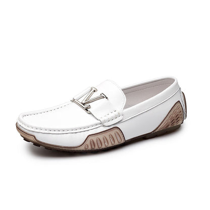 Mens Casual Leather Shoes Cowhide Loafers Genuine Leather Flats Driving Sneakers