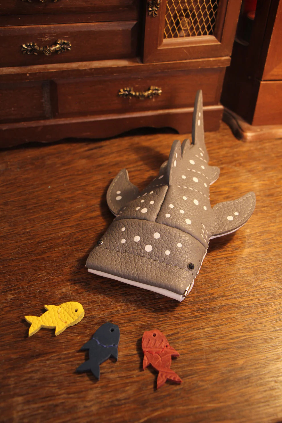 Handcrafted Leather Whale Key Pouch