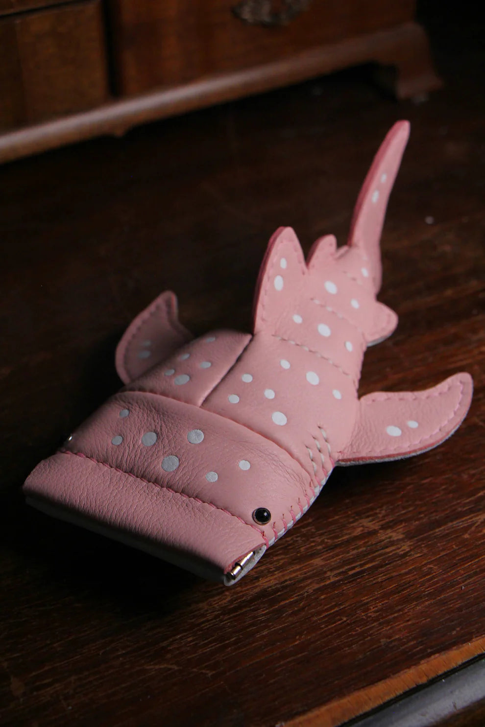 Handcrafted Leather Whale Key Pouch