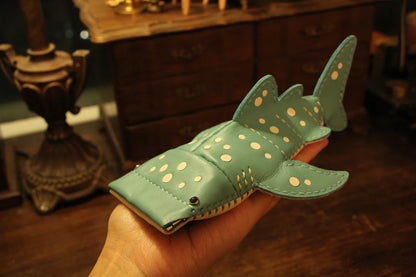 Handcrafted Leather Whale Key Pouch