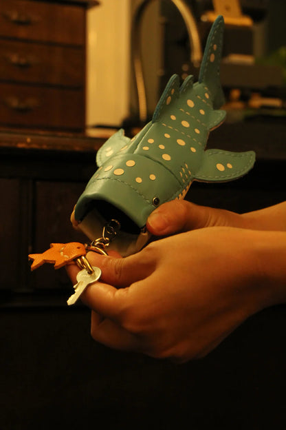 Handcrafted Leather Whale Key Pouch