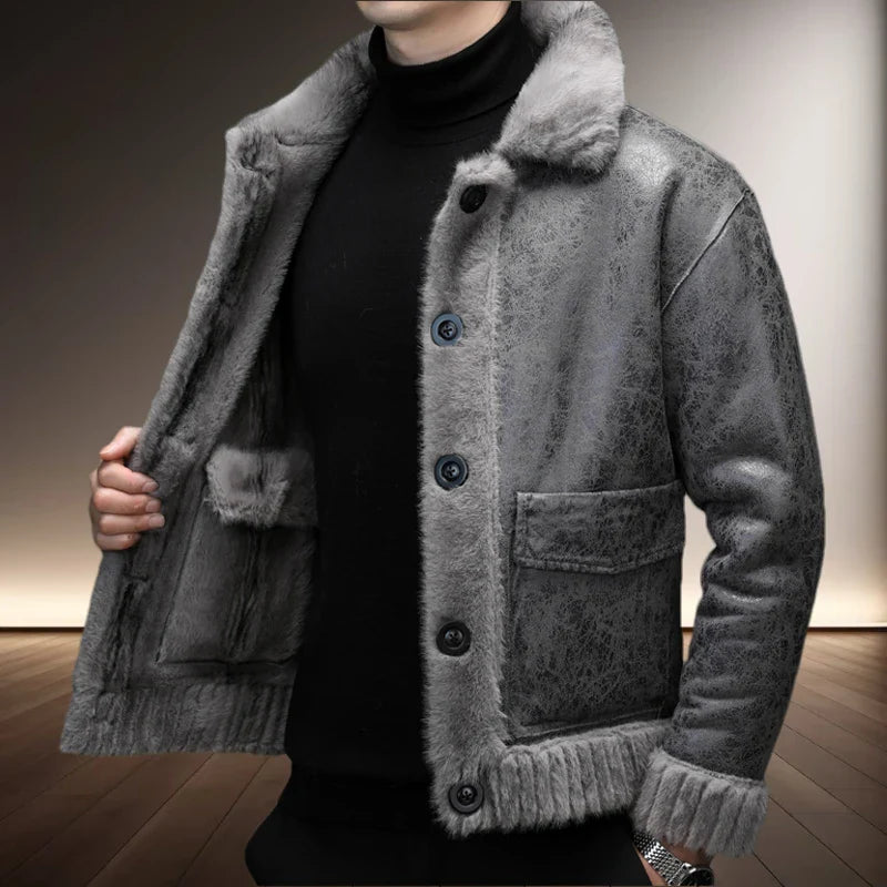 Reversible Leather Fleece Jacket